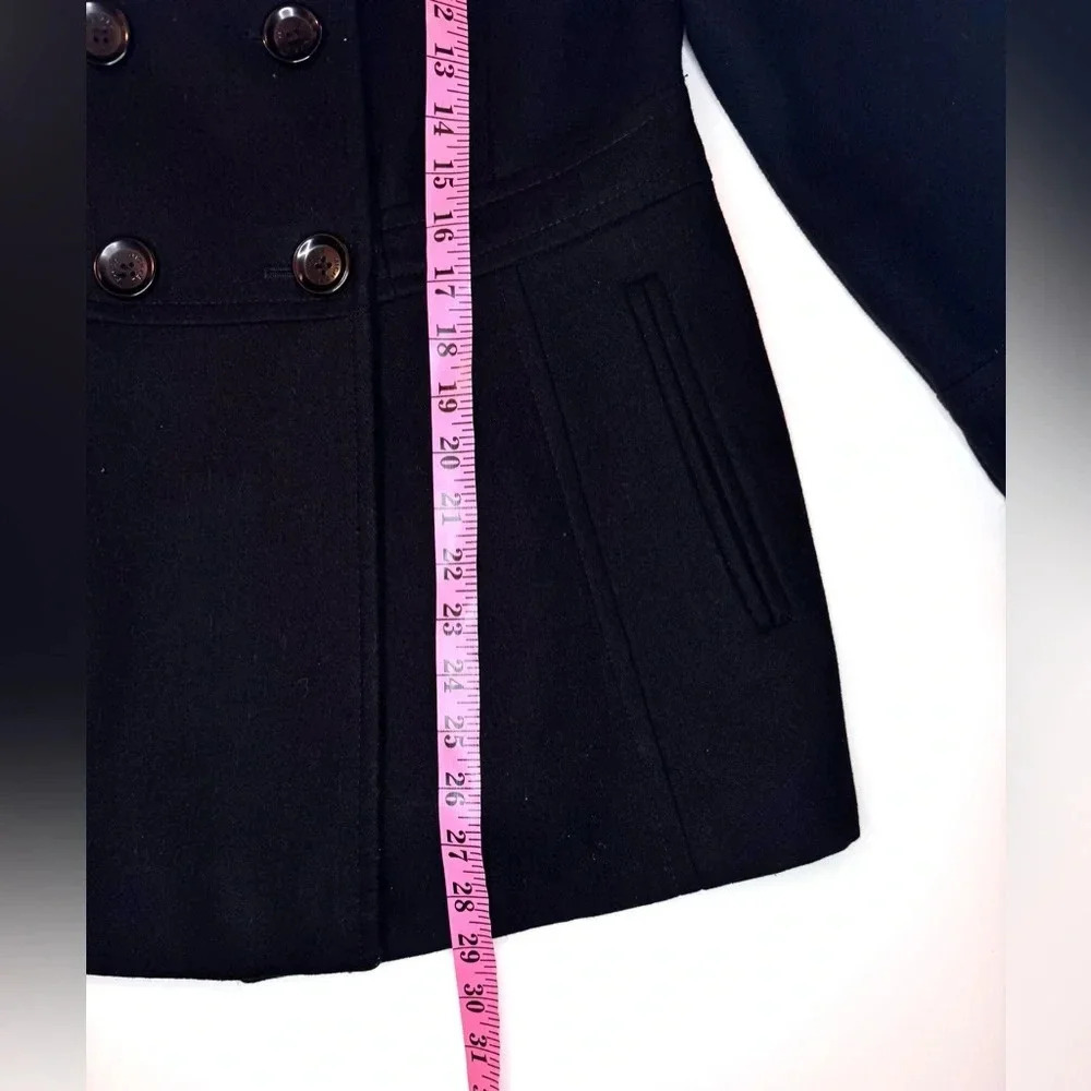 Michael Kors Women’s Black Wool Blend Double Breasted Pea Coat Size - Small - Picture 5 of 11